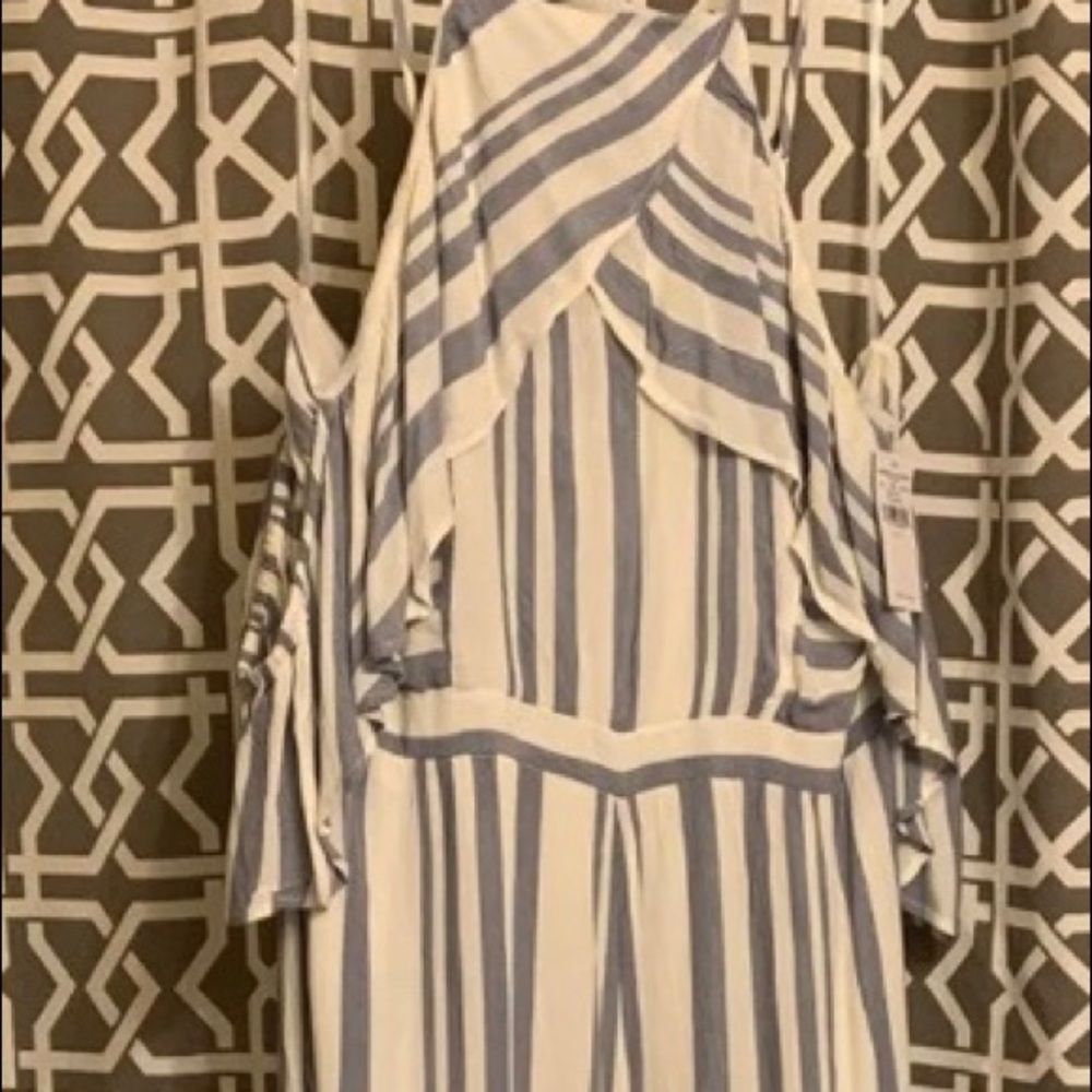American Eagle Blue and White Jumpsuit